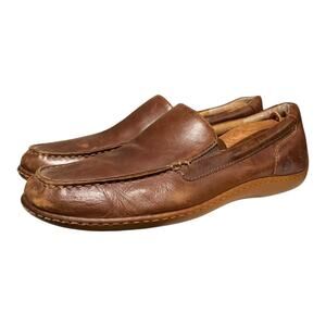 Born Mens Brompton Loafer Size 11.5 M Brown Leather Moc Toe Slip On Driving Shoe